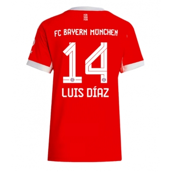Billige Fotballdrakt Bayern Munich Luis Diaz #14 Replika Hjemmedrakt Dame 2025-26 Kortermet
